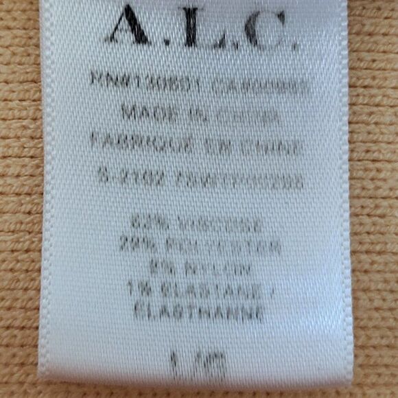 A.L.C. Large Winnie Yellow Bra Top RTR Viscose Ribbed Stretch Adj Straps - Picture 11 of 13